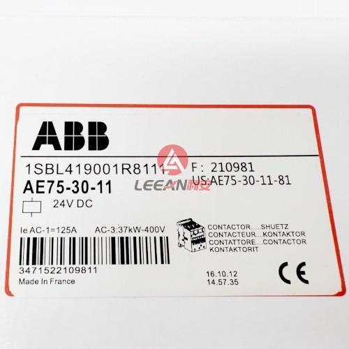 ABB 1SBL419001R8111 Contactor AE75-30-11 with Auxiliary Contact Block CDL5-01 CAL5-11 24VDC New
