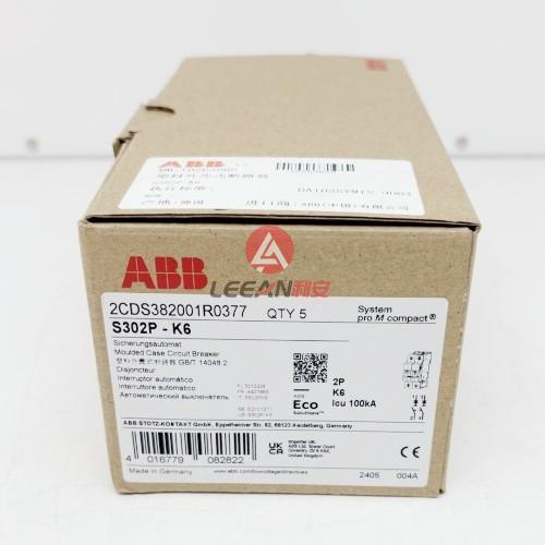 ABB S300P Moulded Case Circuit Breaker S302P-K6 Miniature Breakers 2CDS382001R0377 MCB 2P 6A New