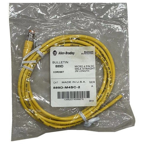 Allen Bradley Yellow 4PIN MALE CORDSET 5 METER Micro Cable 889D-E4AC-2 NEW ORIGINAL