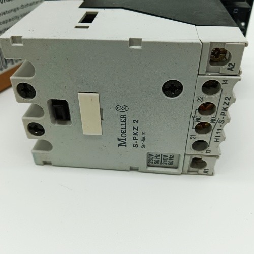 Eaton Moeller High Capacity Contact Module S-PKZ2 Contactor with 1NO 1NC Auxiliary 220-240VAC 50/60Hz
