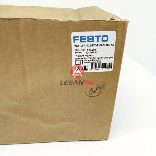FESTO 526490 Compressed Air Filter Regulator MS6-LFR-12-D7-E-U-V-RG-AS Pressure Valves New