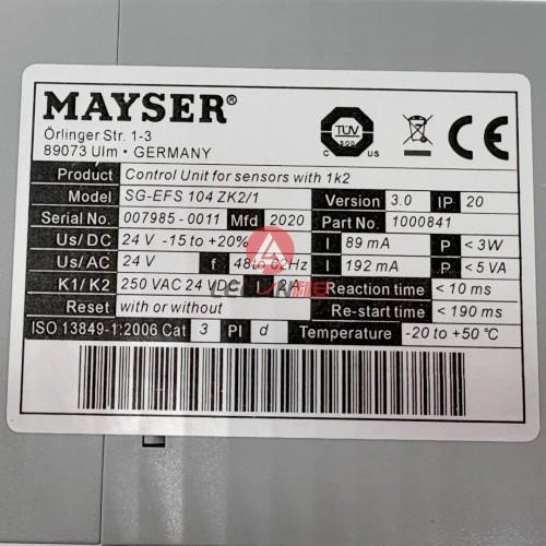MAYSER Safety Control Unit SG-EFS 104-ZK2/1 1000841 for Sensors with 1k2 AC/DC 24 V New