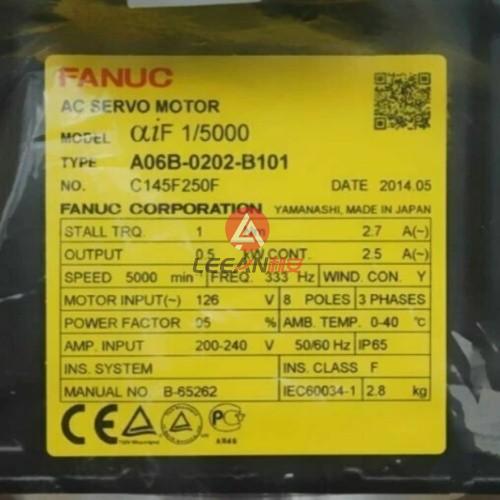FANUC Alpha aiF 1/5000 AC Servo Motor A06B-0202-B101 Industrial CNC Servomotor 0.5KW 5000RPM New