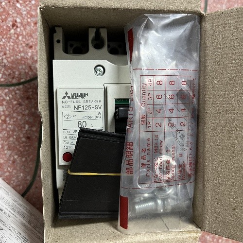 Mitsubishi No-Fuse Breaker NF125-SV with Auxiliary Switch AX-05SV New Original