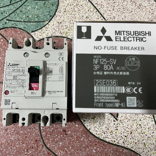 Mitsubishi No-Fuse Breaker NF125-SV with Auxiliary Switch AX-05SV New Original