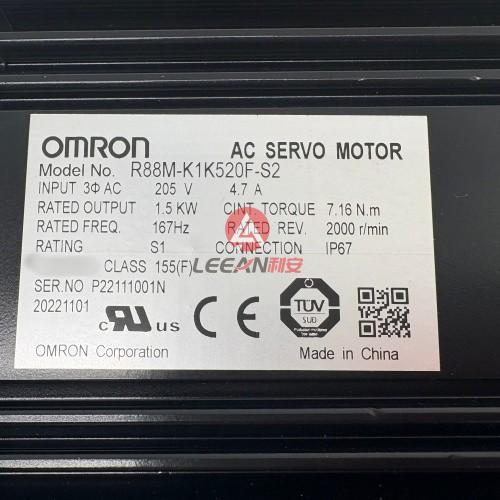 Omron 1.5KW AC Servo Motor R88M-K1K520F-S2 Industrial Servomotor 3AC 205V 4.7A 2000RPM New