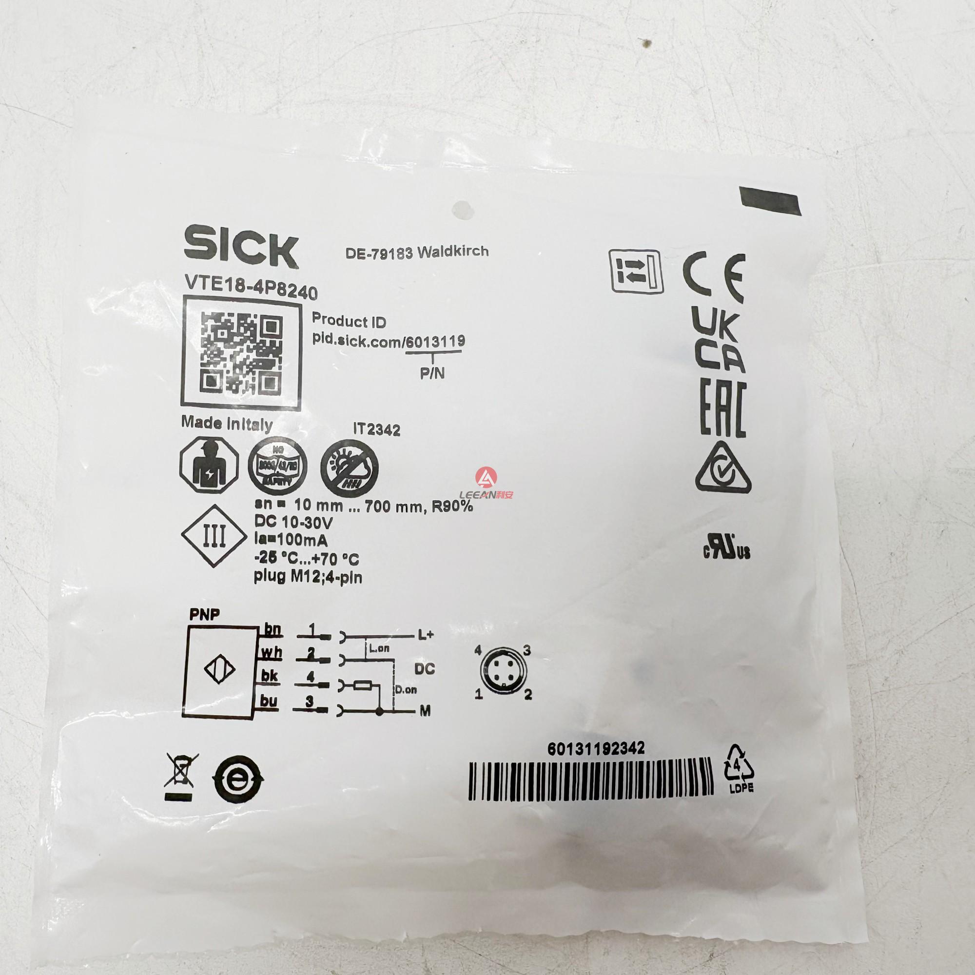 SICK V18 Series Cylindrical Photoeletric Sensors VTE18-4P8240 Photoelectric Proximity Sensor 800mm PNP 6013119 New