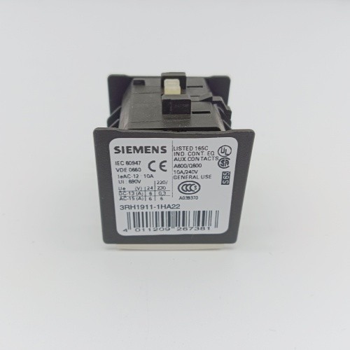 SIEMENS Auxiliary Switch Block 3RH1911-1HA22 Screw Terminal for Motor Contactors 