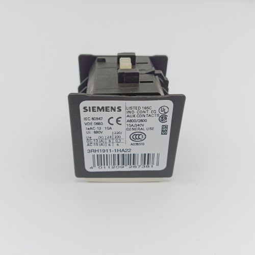 SIEMENS Auxiliary Switch Block 3RH1911-1HA22 Screw Terminal for Motor Contactors