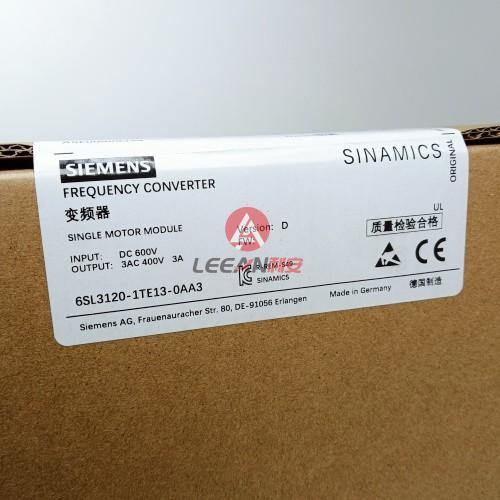SIEMENS SINAMICS S120 Single Motor Module 6SL3120-1TE13-0AA3 Frequency Converter DC600V New